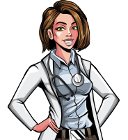 Comics Style Female Doctor Cartoon Character